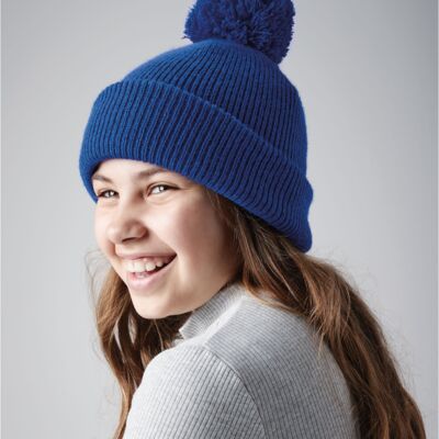 Junior Reflective Bobble Beanie Thumbnail